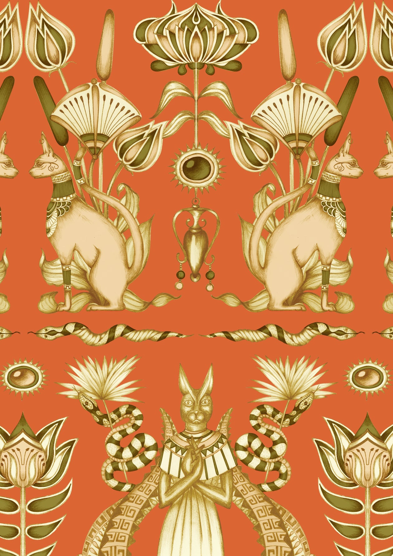 Nefertiti Wallpaper - Orange