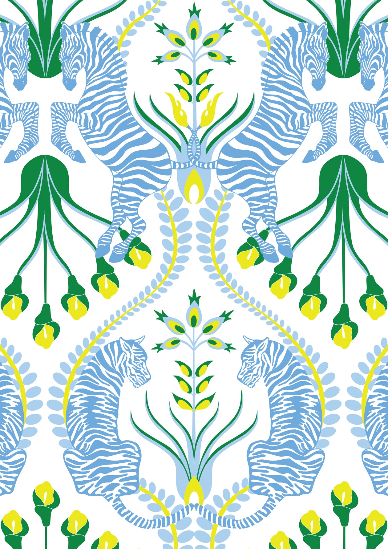 Secret Garden Safari Wallpaper - Blue