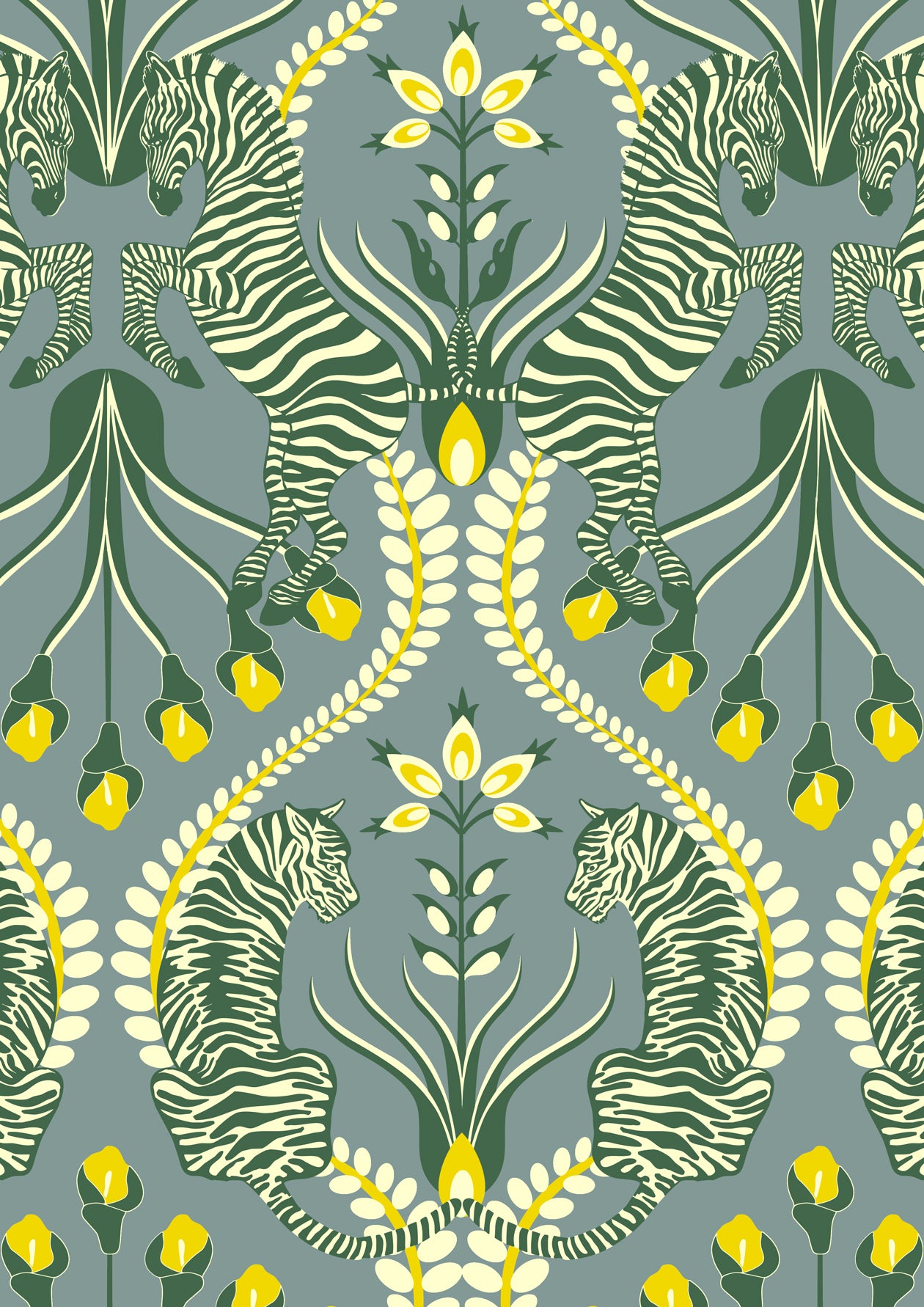 Secret Garden Safari Wallpaper - Grey