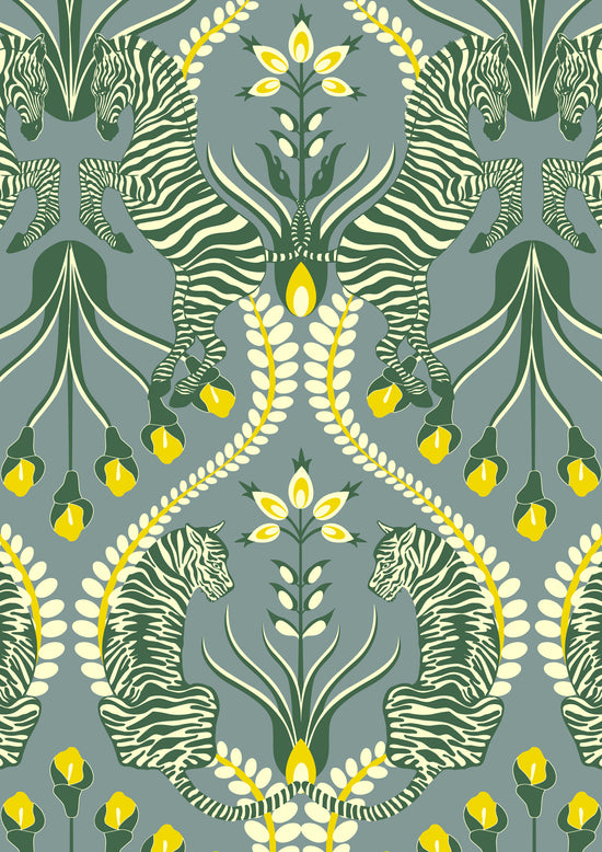 Secret Garden Safari Wallpaper - Grey