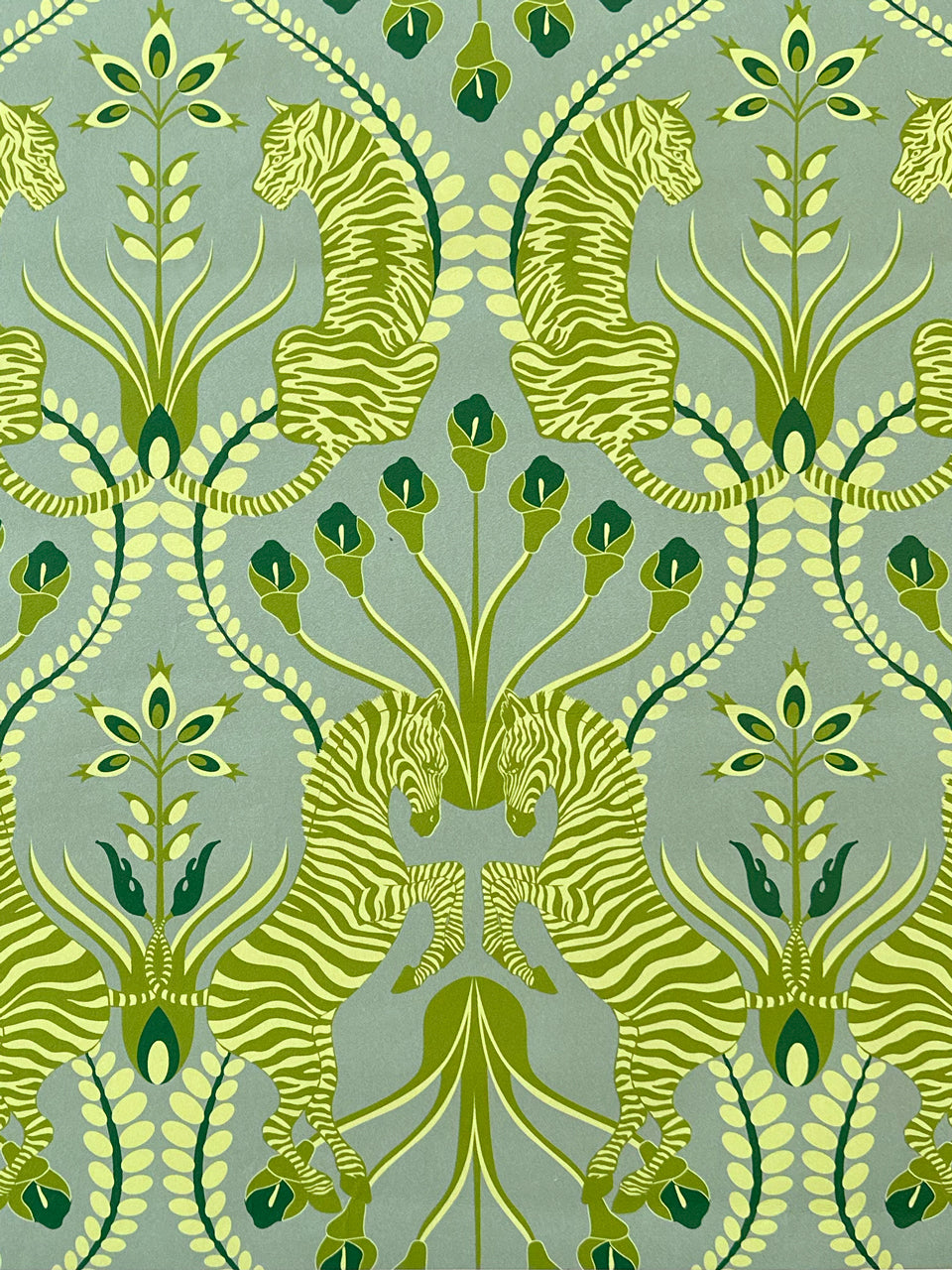 Secret Garden Safari Wallpaper - Green & Grey