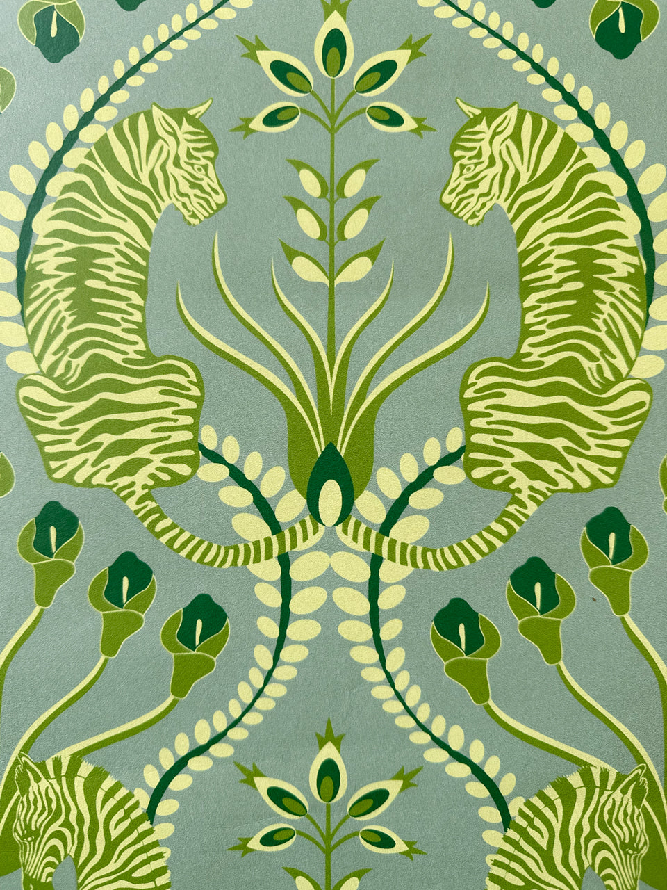 Secret Garden Safari Wallpaper - Green & Grey