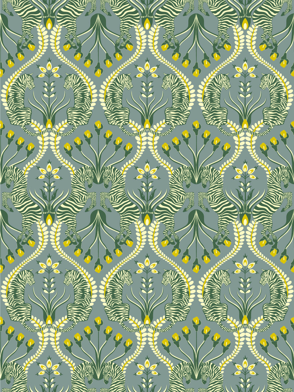 Secret Garden Safari Wallpaper - Grey