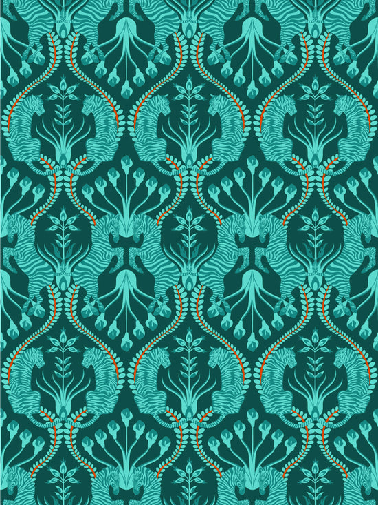 Secret Garden Safari Wallpaper - Teal