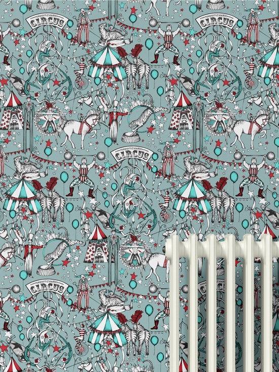 The Greatest Show Wallpaper - Aqua Red Pink